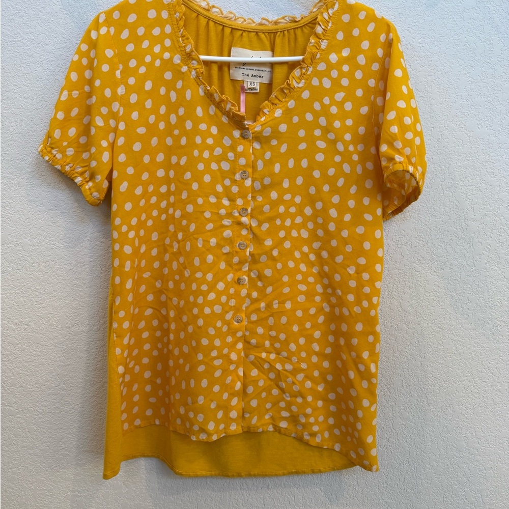 Evys Tree Yellow Polka Dot Women's Top